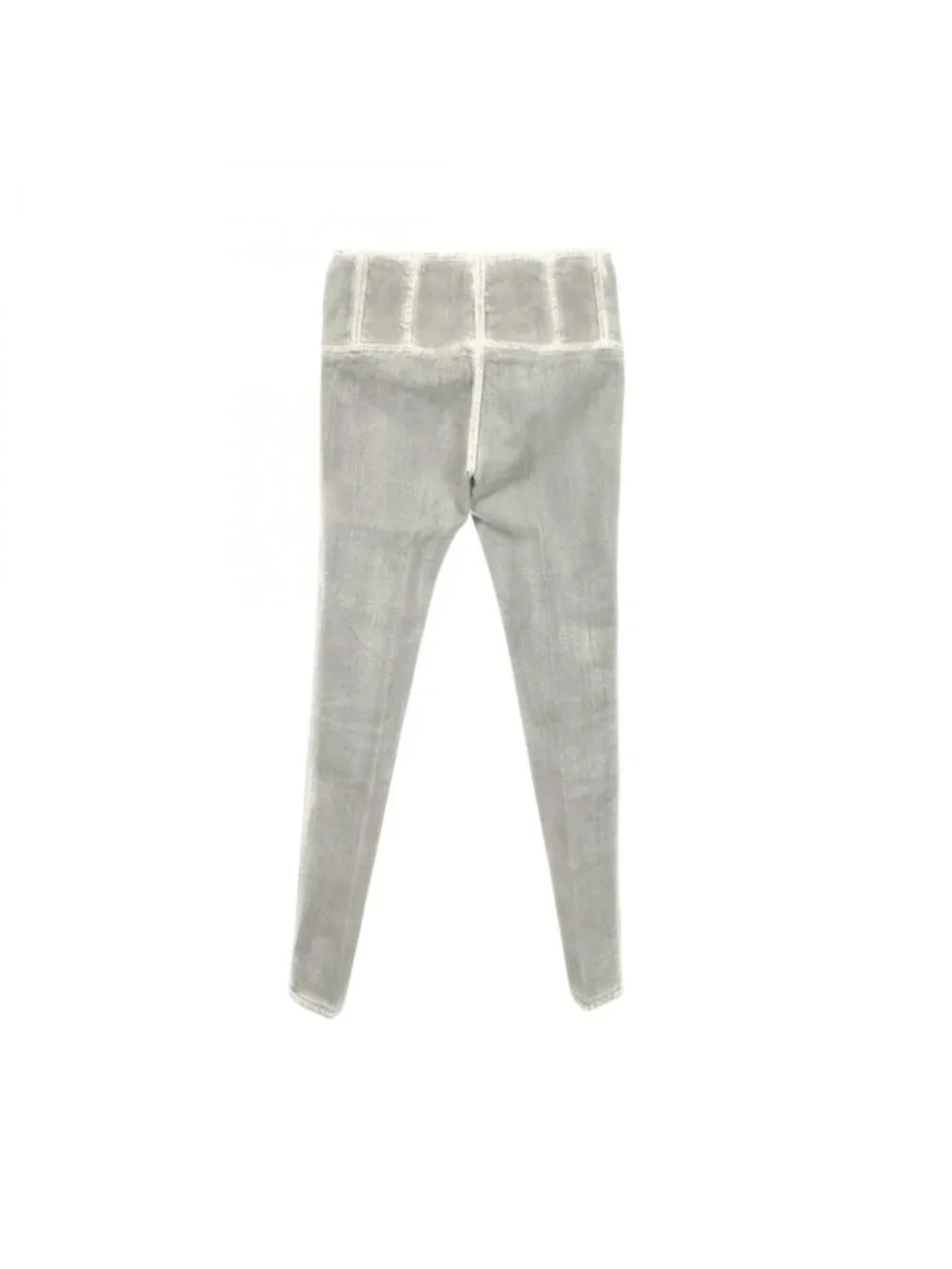 Chanel Denim Pants CC Logo Button Washout Skinny Cotton